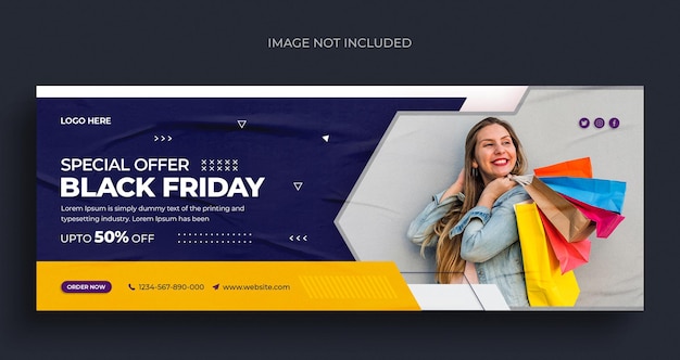 Black Friday vente de médias sociaux post instagram post bannière web ou modèle de couverture facebook