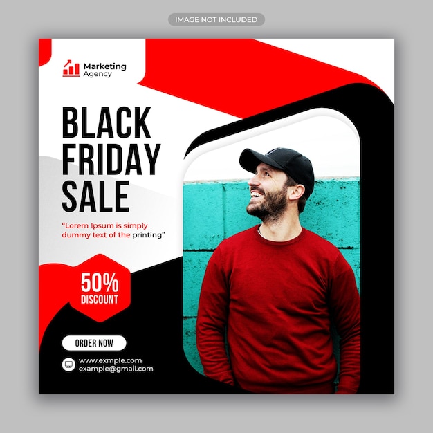 Black Friday Vente De Médias Sociaux Post Instagram Post Bannière Web Ou Modèle De Couverture Facebook