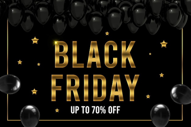 PSD black friday-verkaufsangebot verziertes ballon-design