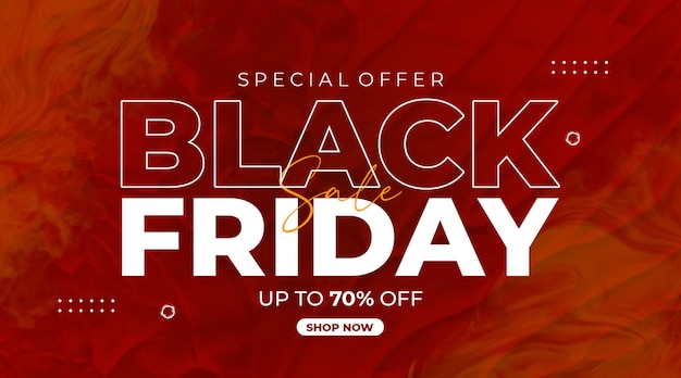 PSD black friday-verkaufsbanner in rot lackiertem texturhintergrund psd