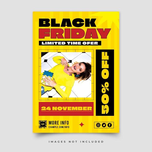 PSD black friday-verkaufsflyer-vorlage