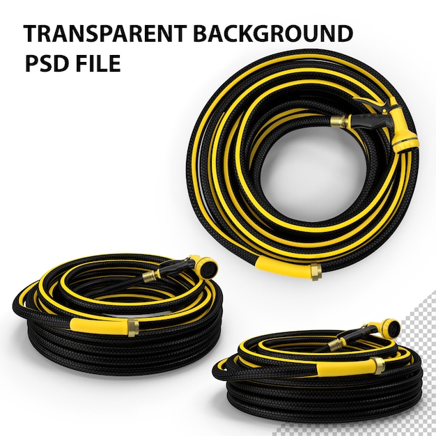 PSD black garden hose png