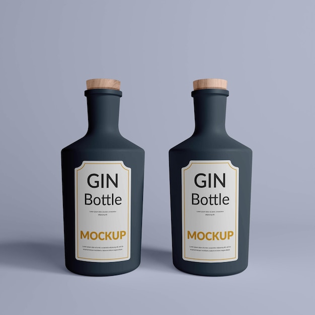 Black gin flaschenmodell premium psd