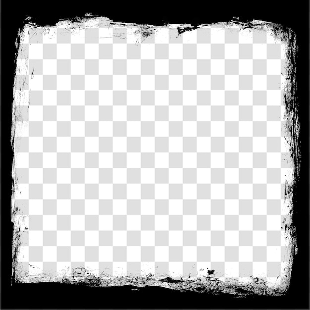 Black Grunge Layout Border for Poster or Scrapbook Use Isolated on a Transparent Background