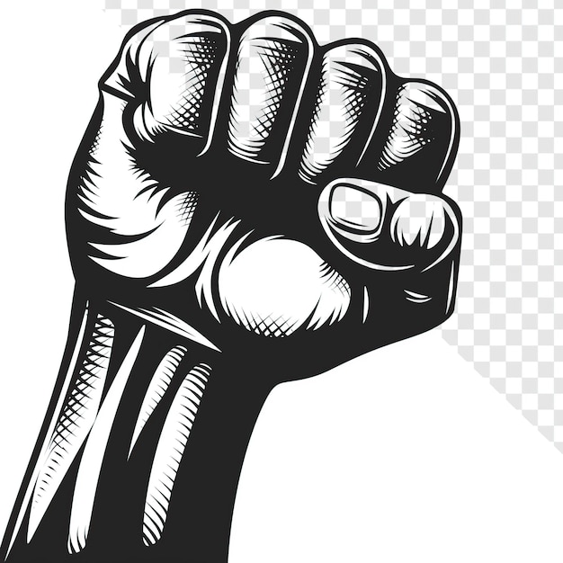 Black history month erhob das fist-logo auf durchsichtigem hintergrund