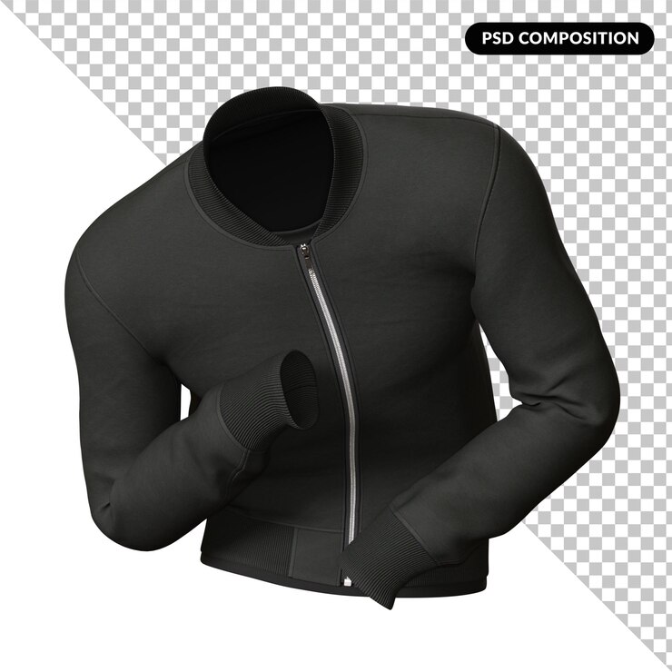 PSD black hoodie isolated 3d