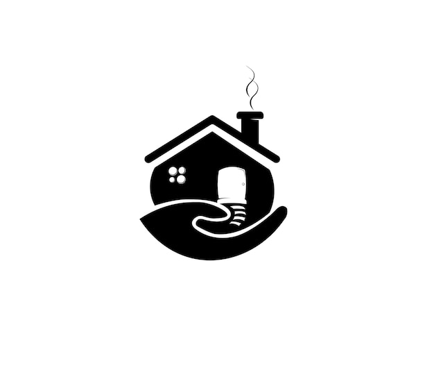 Black House Icon Vector Minimalist Handheld Home für erschwingliche Wohnungen und EcoVillage Branding