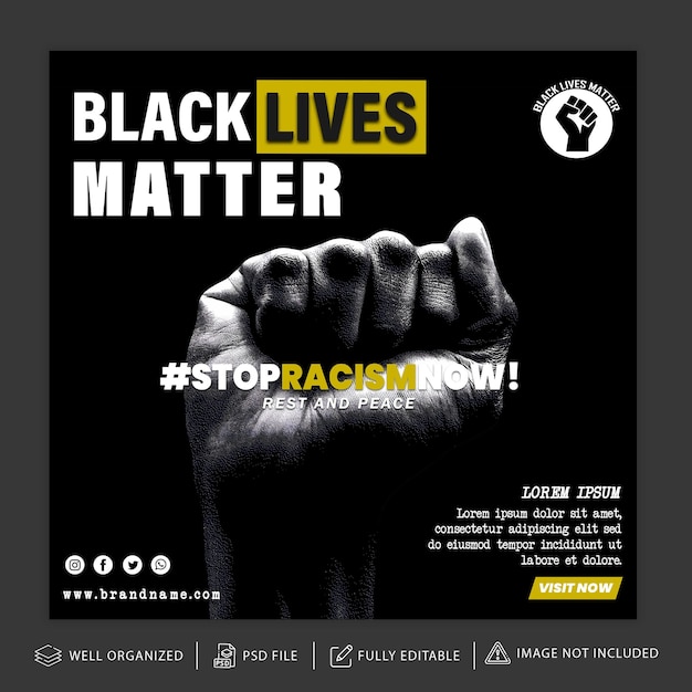 Black Lives Matter Instagram-Post oder Cover-Vorlage