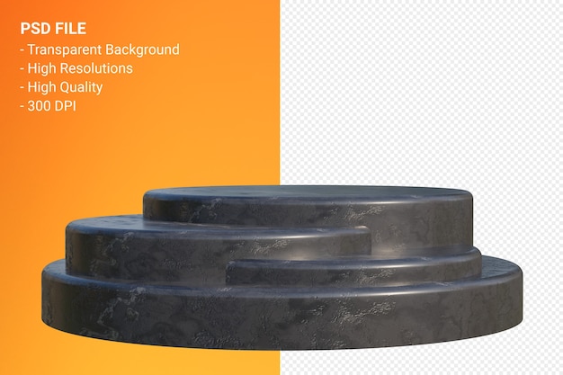 Black Marble Podium minimal isoliert für kosmetische Produktpräsentation