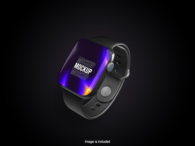 Black Minimalism Premium Smartwatch Mockup de argila em renderização 3D