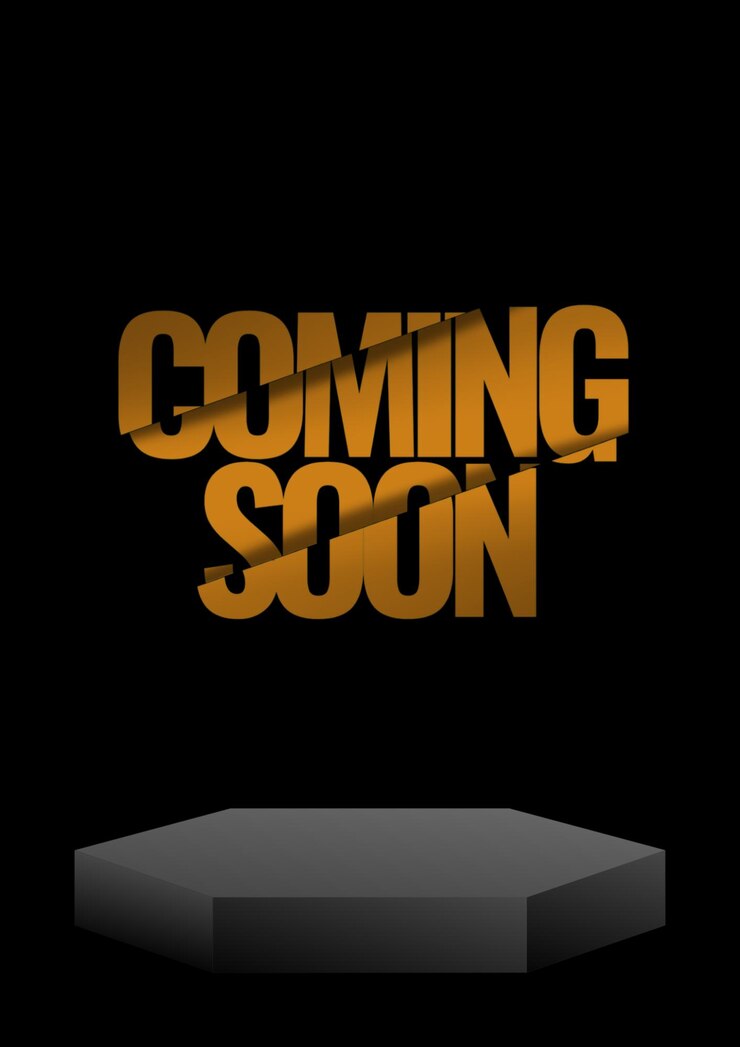 PSD black modern coming soon flyer template with stylish typography and elegant design for marketing