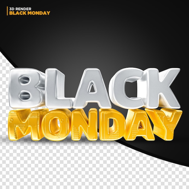 Black Monday Discount Offer Label 3d Render Pour La Composition