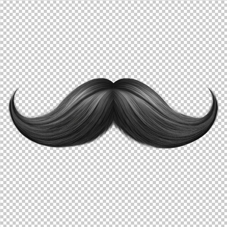 PSD black mustache hair texture