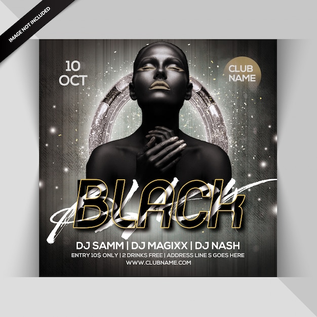 Black night party flyer