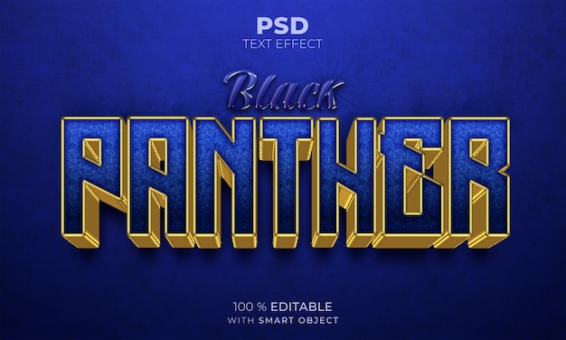 Black Panther 3D bearbeitbarer Texteffekt