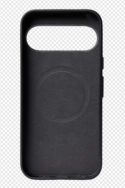 Black Phone Case with Cutouts and Textured Surface