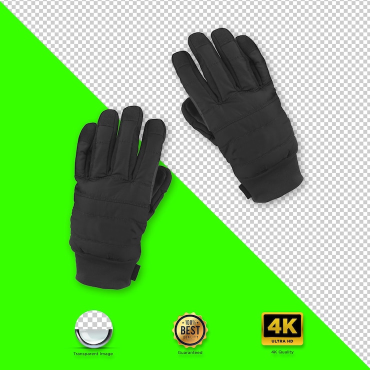 PSD black puffer gloves for winter activities