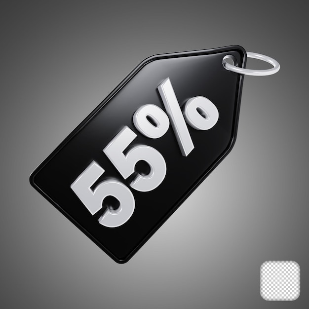 Black Tag Discount 55 pour cent de réduction 3d illustration