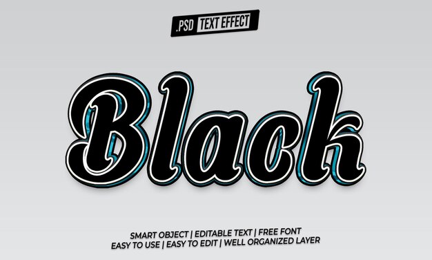 Black text effect PSD
