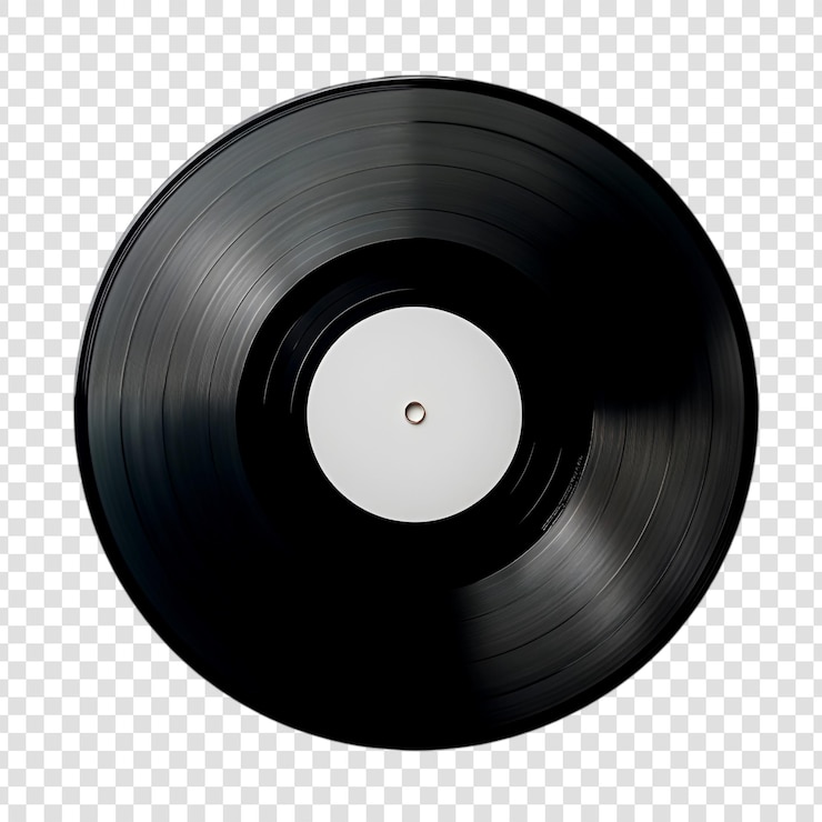 Black Vinyl Record Blank Label Music Nostalgia (disco in vinile nero)