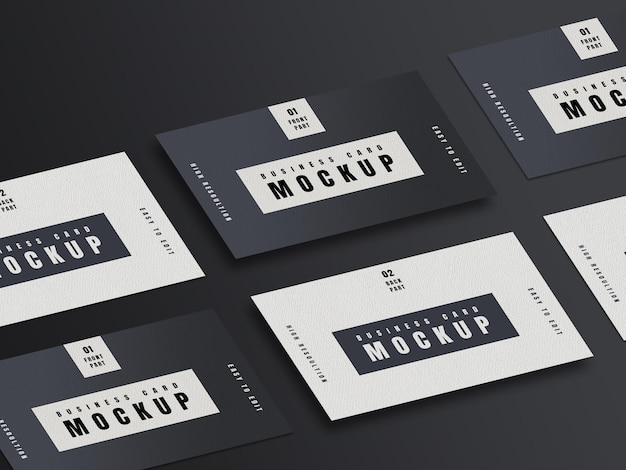 Black amp white business card mockup design