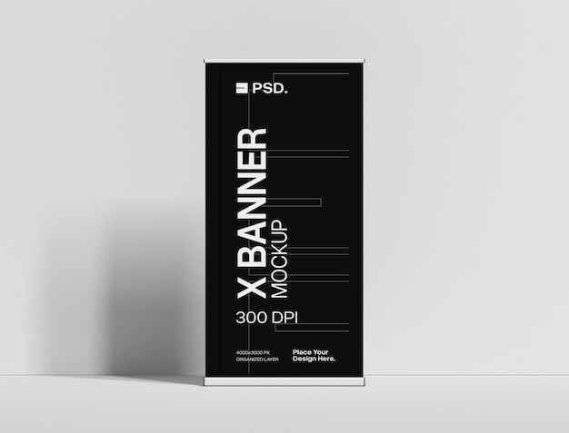 Black X Banner Mockup for Advertising and Promotion