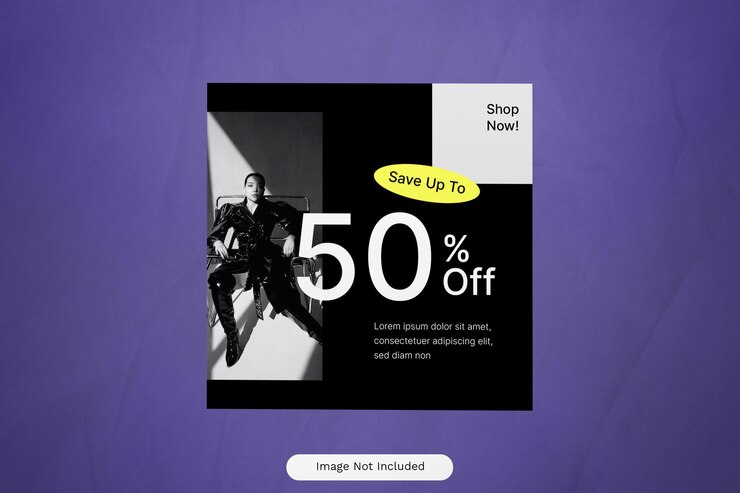 PSD black yellow minimalist black friday fashion sale publicación de instagram 12