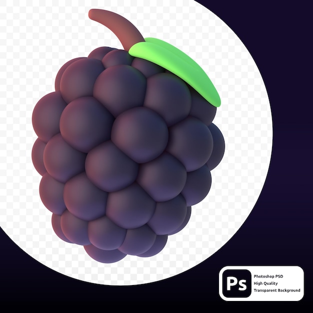Blackberry nel rendering 3D per l'illustrazione web o altri scopi grafici