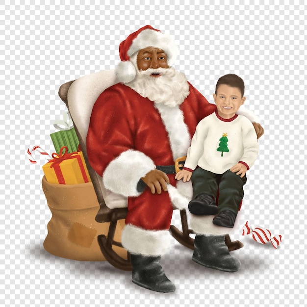 PSD blackl papá noel papá noel con niño