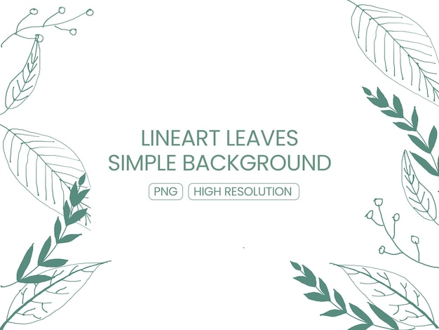 Blätter Textur Lineart Hintergrund mit Grunge grünem Aquarell