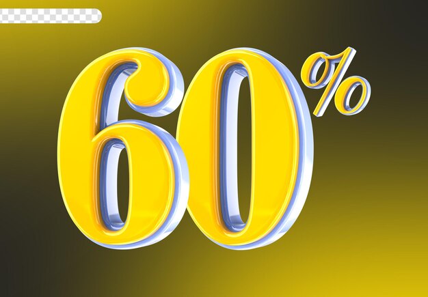 Blanc avec le numéro jaune 60 Render 3D