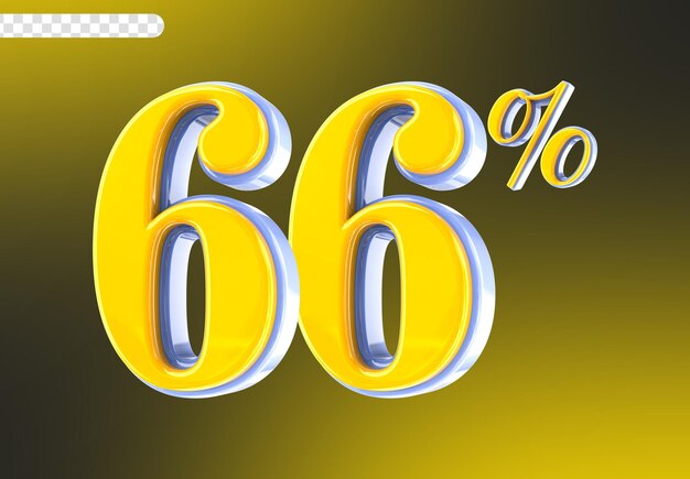 Blanc avec le numéro jaune 66 Render 3D