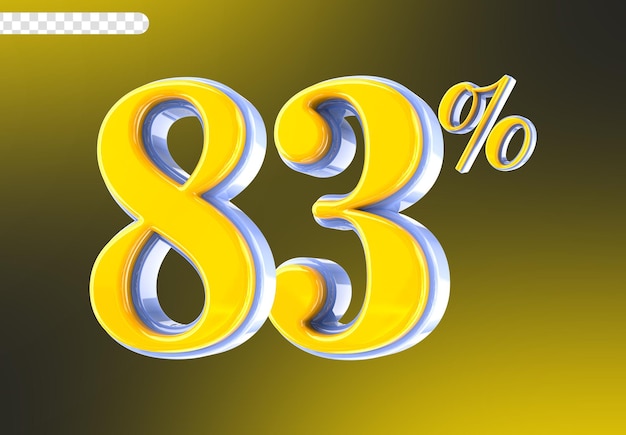 Blanc avec le numéro jaune 83 Render 3D