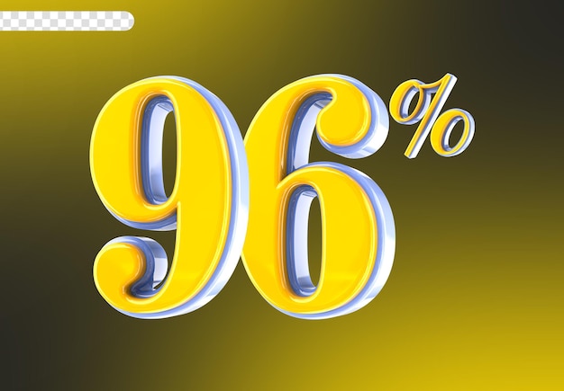 Blanc avec le numéro jaune 96 Render 3D