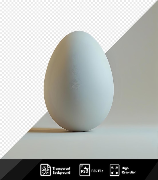 PSD un blanc d'œuf transparent sur un fond transparent avec une ombre blanche png psd
