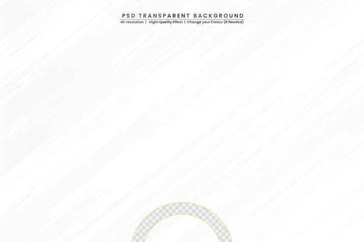 PSD blanco elegante con forma curva de brillo dorado sobre un fondo transparente