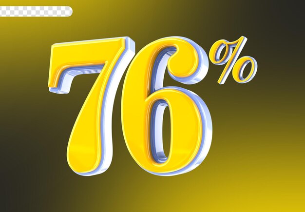 Blanco con el número amarillo 76 Render 3D