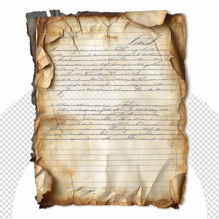 PSD en blanco, la textura del papel vintage aislada en un fondo transparente