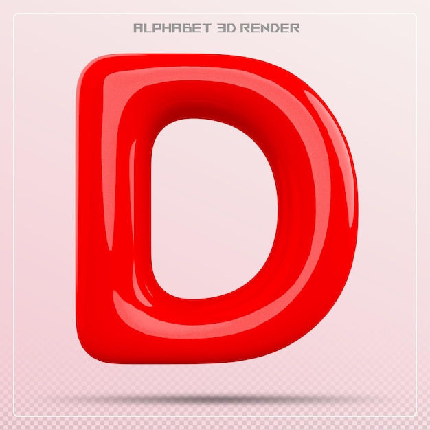 Blasenbuchstabe D Schriftart Rad Alphabet 3D-Rendering