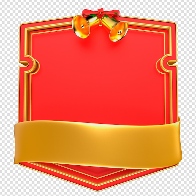 PSD blason de noël 3d cloches de bande