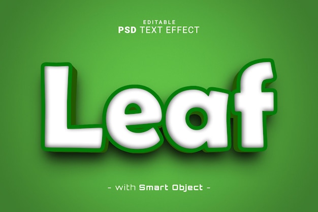 Blatt 3D-Texteffekt PSD