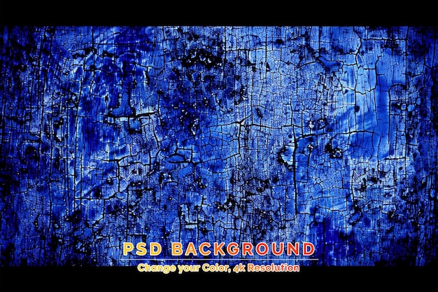 PSD blau gestaltete grunge-textur vintage-hintergrund mit raum