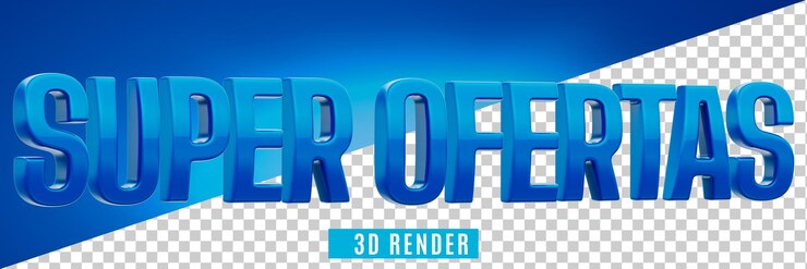 PSD blau glänzende superangebote mit realistischem metallic-lack