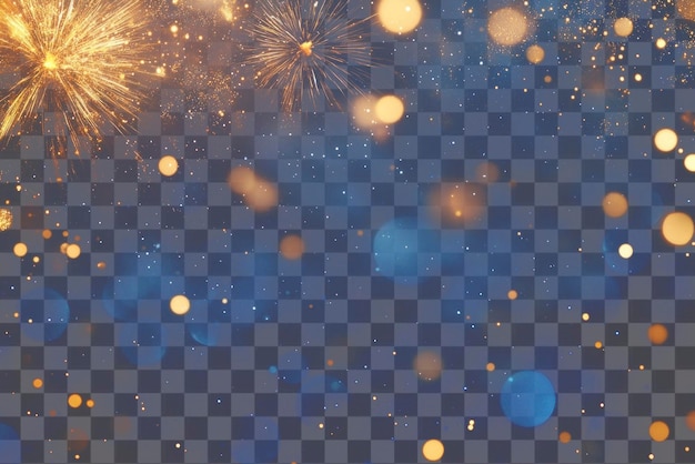 Blau und Gold Abstraktes Hintergrund Feuerwerk Licht Nacht