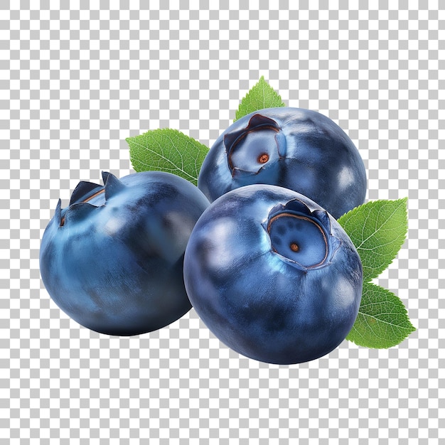 PSD blaubeeren mit blaubeerblättern auf dem boden gesunde bio-beeren natürliche zutaten konzept ki