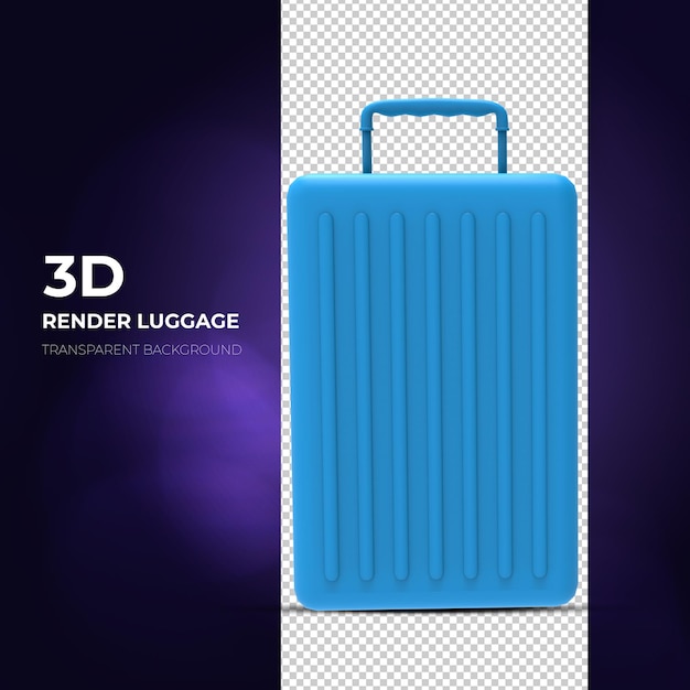 Blaue 3D-Darstellung der Kofferreisetasche