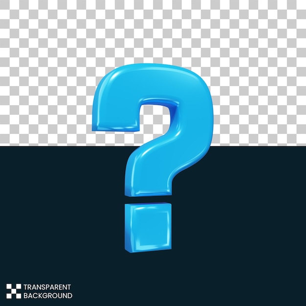 Blaue 3D-Darstellung des Fragezeichensymbols