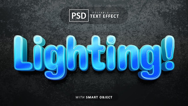 Blaue Beleuchtung 3D-Texteffekt editierbar