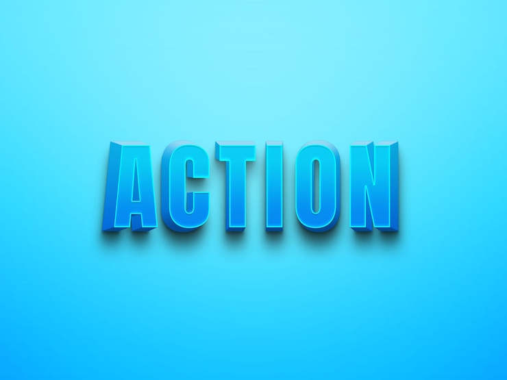 PSD blaue farbe aktion bearbeitbare psd-texteffekte