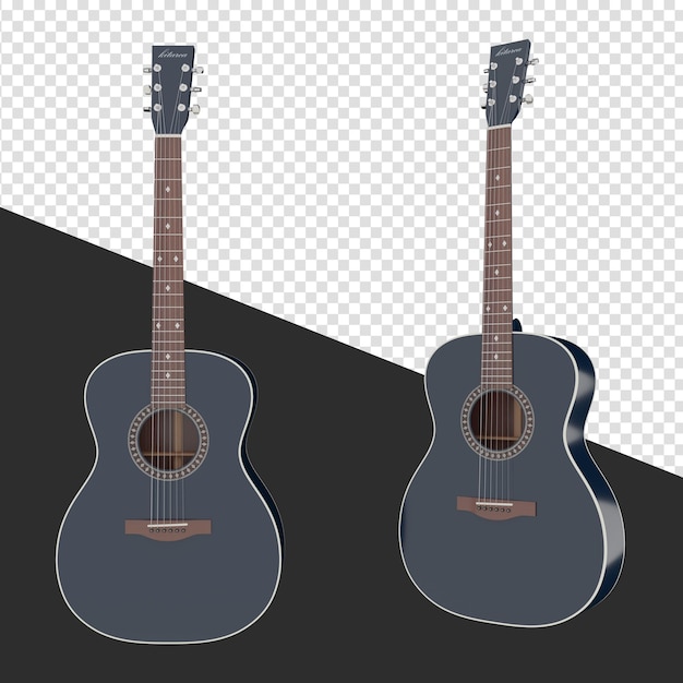 PSD blaue gitarre 3d-rendering
